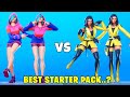 IRIS vs. YELLOWJACKET in FORTNITE DANCES BATTLE! (BEST STARTER PACK?)
