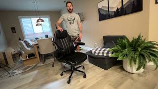 Office Desk Chair, Ergonomic Computer Chair with Padded Flip-Up Arms and Adjustable Lumbar Support