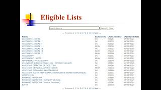 Results Eligible Lists and Specs