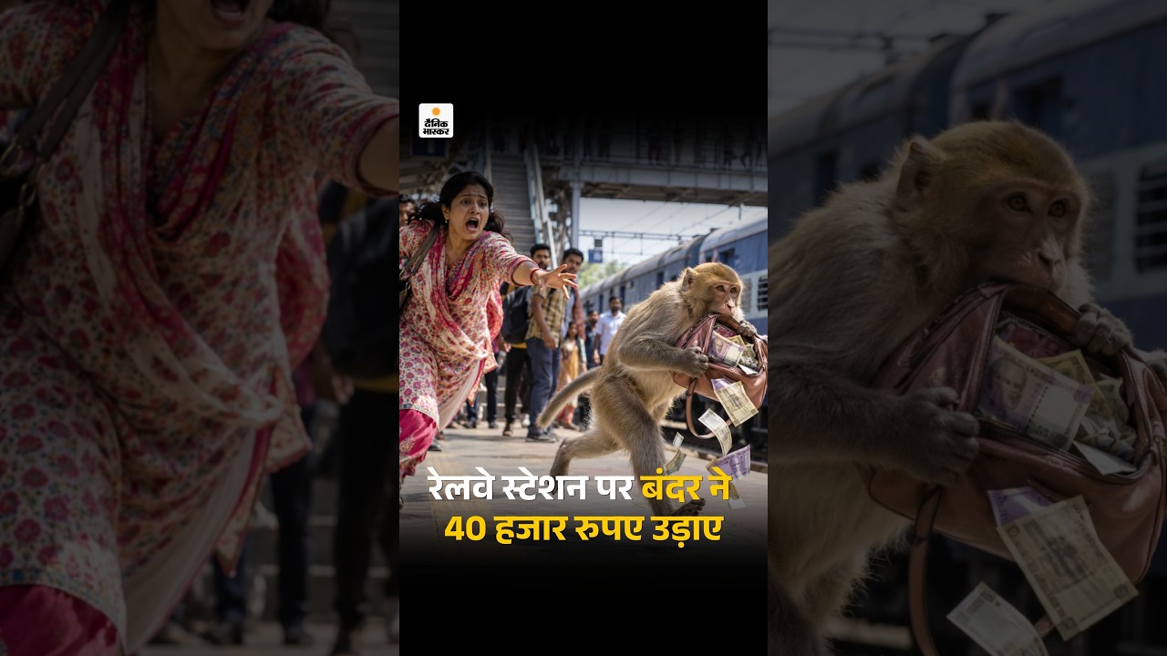 Monkey Snatches Purse:रेलवे स्टेशन पर बंदर ने 40 हजार रुपए उड़ाए | Rajasthan