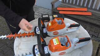 Vergleich zwischen der Stihl Akku-Heckenschere HSA 60 mit der Stihl Akku-Heckenschere HSA 100!