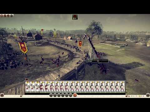 Barbarians jumping from 35,46 feet / 10,8 metres - Rome II Siege