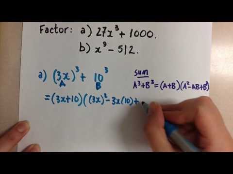 Factoring Sums and Differences of Cubes