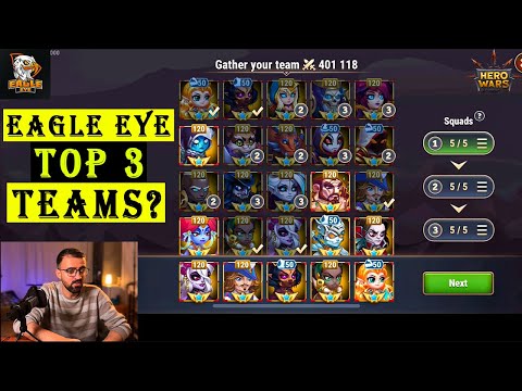 Eagle Eye Top 3 Teams For Grand Arena & Strategy | Hero Wars Alliance