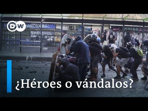 The "front line" of the protests in Chile