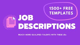 1500+ FREE Professional Job Description Templates