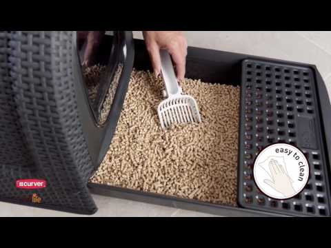 Туалет-домик для котов Curver Cat Litter Box 00615 закрытый с дверцей и фильтром кремовый - фото 3 - id-p66918802