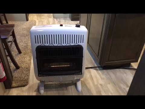 First time startup- Mr. Heater 20,000 BTU Ventless propane heater.