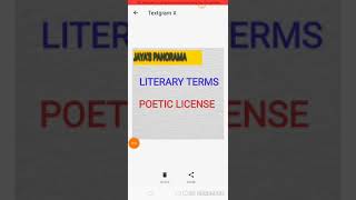 LITERARY TERMS - POETIC LICENSE