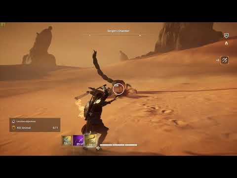 AC Origins Lvl 55 vs Lvl 58 Scorpion. Part 2. If u touch u die!