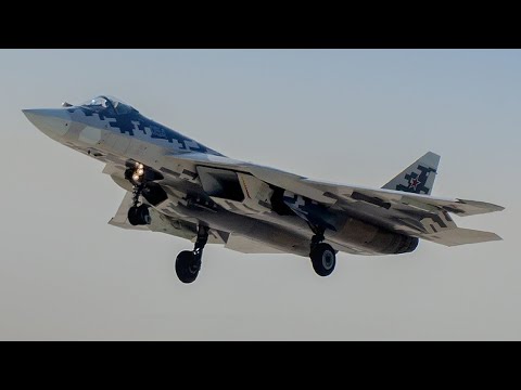 Amazing Su-57 Power Display in a light Fog — MAKS 2019