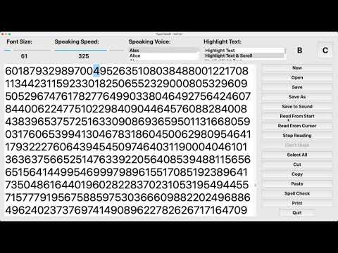 1 Million Digits Of Pi Read By TypeIt ReadIt Part 4 of 4 - 1,000,000 - HD Video