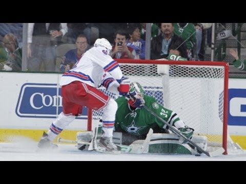 Rick Nash dekes around Lehtonen for PP goal