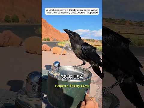 A Thirsty Crow #crow #rescue #animal #wildlife #cute #lovestory #animalfriendship #love