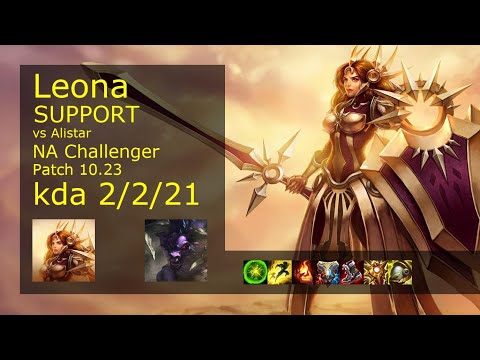 Leona Support vs Alistar - NA Challenger 2/2/21 Patch 10.23 Gameplay