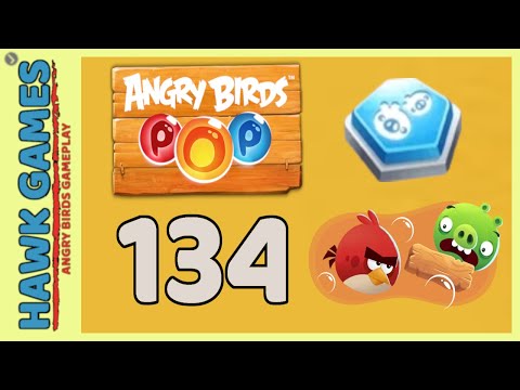 Angry Birds Stella POP Bubble Shooter Level 134 - Walkthrough, No Boosters