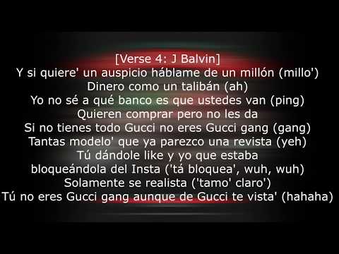 Gucci Gang Remix Lil Pump, Bad Bunny, J Balvin, Ozuna, 21 Savage, French Montana, Gucci Mane español