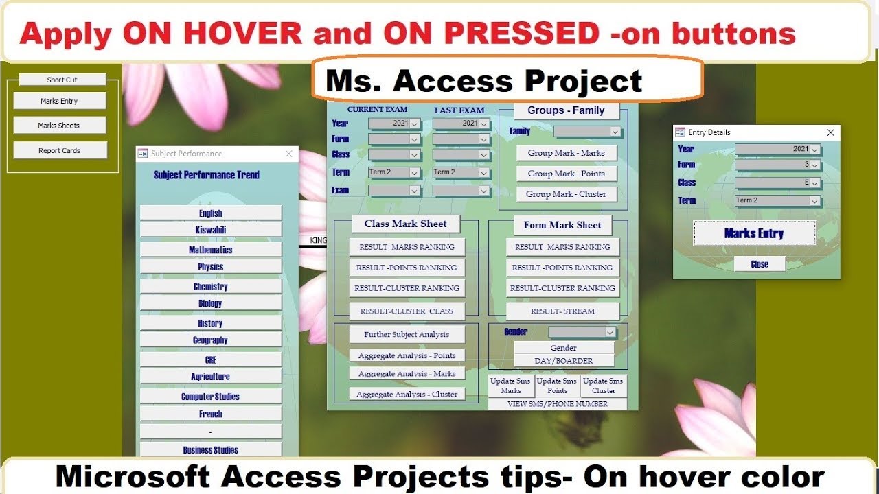 Microsoft Access Project Tips |  On Hover Color   Make buttons change color as you navigate over