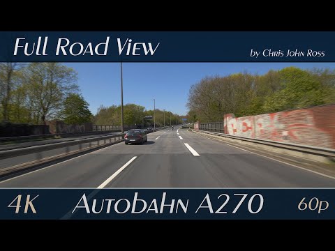 Autobahn (A270), Germany: Bremen-Lesum - Bremen Vegesack-Hafen/-Mitte - Bremen-Blumenthal - 4K UHD