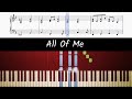 How to play piano part of All Of Me by John Legend