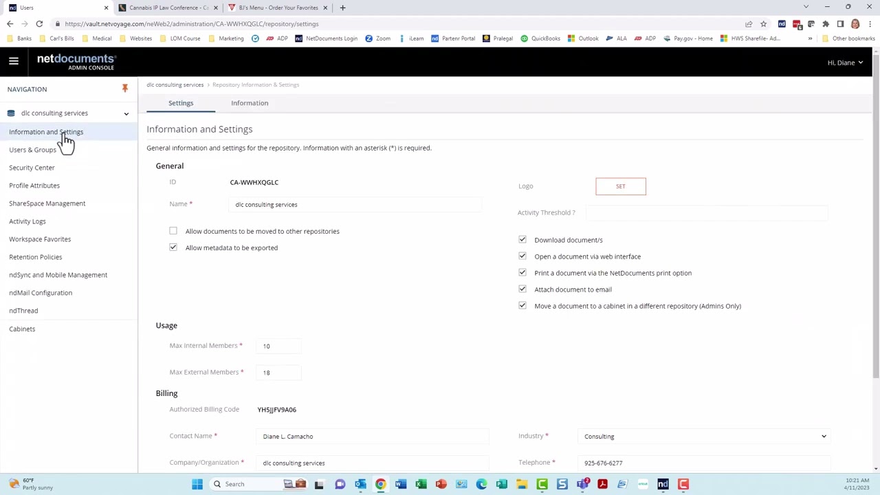 NetDocuments - Adding a User or Group