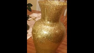 DIY - Centerpiece (Gold Glitter Vase)