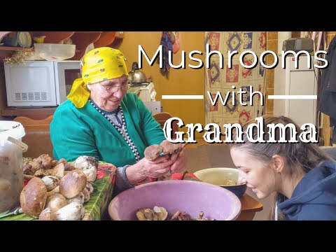 Ukrainian Grandma Shows Mushrooms