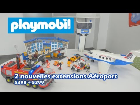 2 extensions pour l'aéroport de Playmobil (5398 + 5399) - Construction en français HD FR