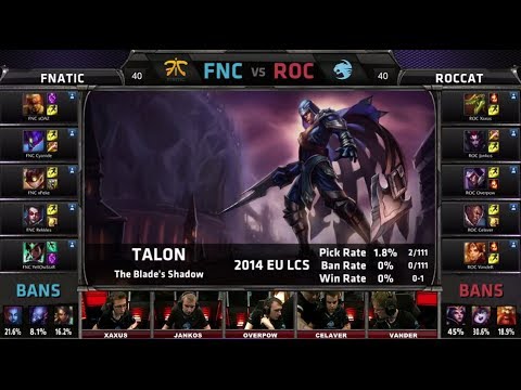 Fnatic vs ROCCAT | Season 4 EU LCS Spring 2014 Super Week W11D3 G4 | FNC vs ROC Full game HD