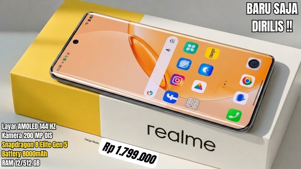 BARU SAJA DIRILIS‼️8000MAH, RAM 12/512GB - HP REALME TERBARU JULI 2026