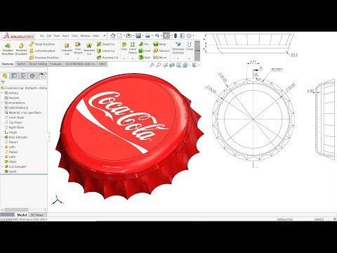 SolidWorks tutorial Coca Cola Cap