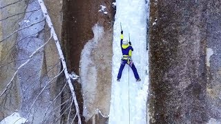 パラグーフォール　層雲峡　アイスクライミング　Ice Climbing in Japan Drone footage vol.1