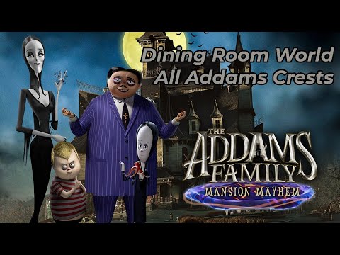 The Addams Family: Mansion Mayhem - Dinning Room World all Addams Crests