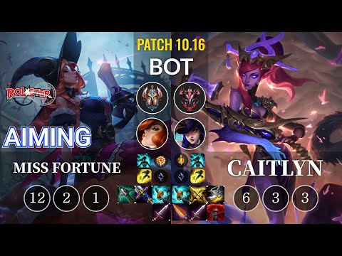 KT Aiming Miss Fortune vs Caitlyn Bot - KR Patch 10.16