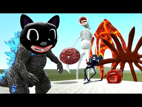 GODZILLA 2021 CARTOON CAT VS Trevor Henderson Creatures (Garry's Mod Sandbox)