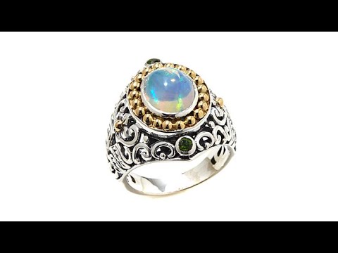 Bali Designs Ethiopian Opal   Chrome Diopside Ring