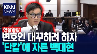 변호인 대꾸하려 하자 '단칼'에 자른 백대현 / KNN