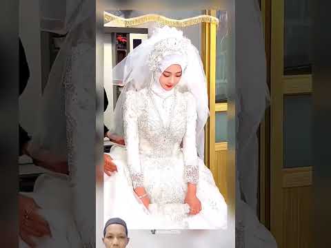 Pengantin muslimah China dengan costum warna putih masyaallah. #muslimchina #wedding #gaunputih