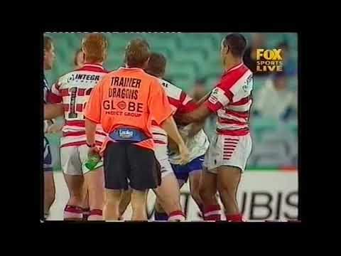 Mark Riddell vs Corey Hughes - Dragons vs Bulldogs FIGHT!!!! 2003