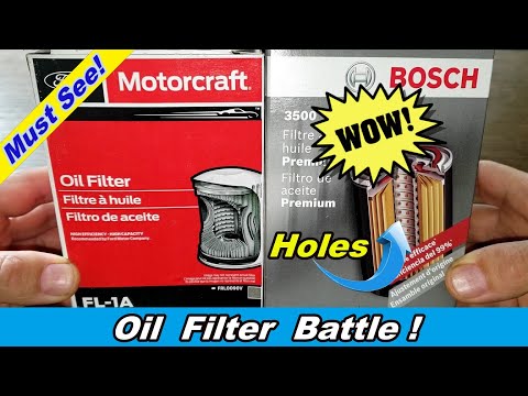 Motorcraft Oil Filter Cut Open Fl1A Vs. Bosch Premium Oil Filter Cut Open 3500 Oil Filter Review