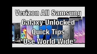 Verizon Samsung Galaxy S3/S4/S5/S6/S7/S8/S9/S10/ Note 3 4 5 7 8 9 How To Unlock For T-Mobile AT&T