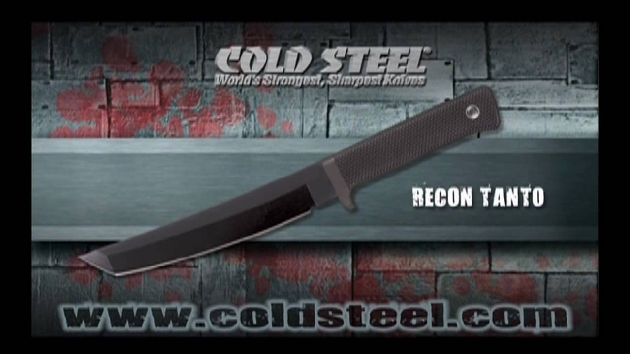 Cold Steel 3V Recon Tanto Fixed Blade Knife (7" Black CPM-3V) 13QRTK