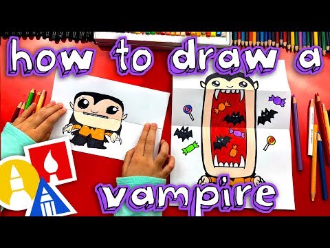 How To Draw A Big Mouth Vampire (Folding Surprise) - YouTube