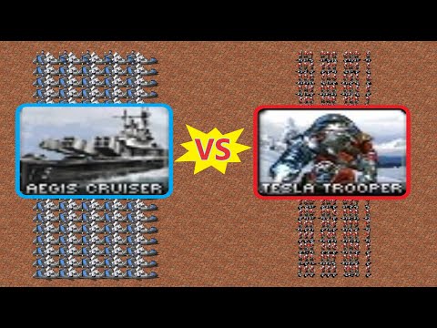 Aegis vs Tesla Troopers - Same Cost - Red Alert 2