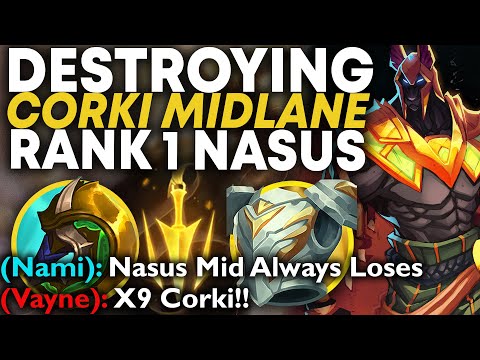 DESTROYING Corki Midlane in Masters! Rank 1 Nasus| Carnarius | League of Legends