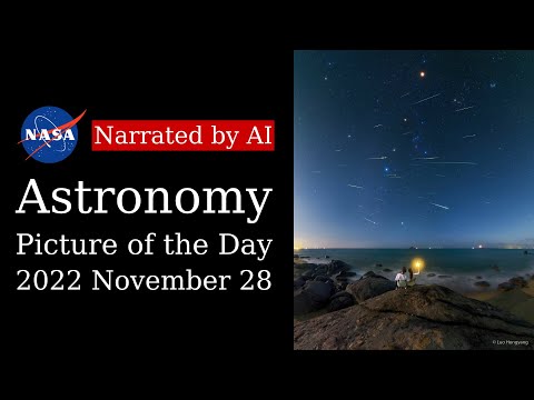 APOD: 2022-11-28 - Leonid Meteors Through Orion (Narrated by Emma)