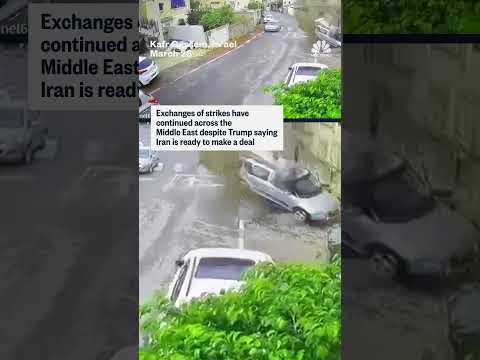 Remnants of an Iranian missile hit a neighborhood near Tel Aviv