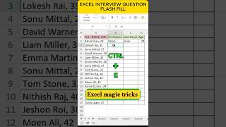 Ms excel interview questions  and answers | Excel | #shorts #interview