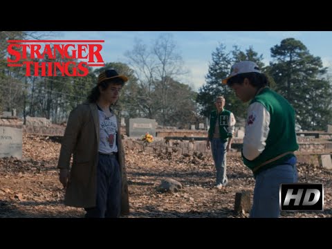 DUSTIN GETS HIT AT GRAVEYARD SCENE | 1080P HD | STRANGER THINGS SEASON 5