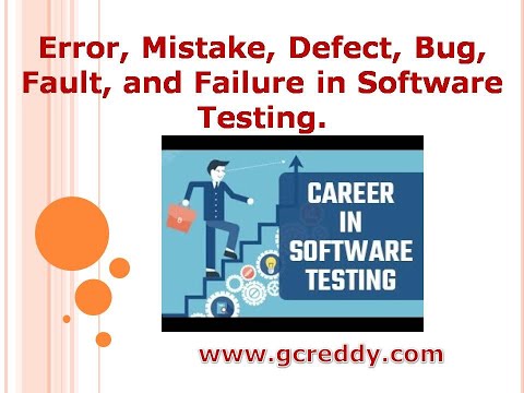 Error, Mistake, Defect, Bug, Fault, and Failure in Software Testing.| G C Reddy |